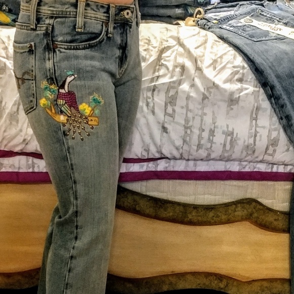 🆕 dead stock Miss Me Jeans  26 Skinny Boot cut Peacock - Picture 2 of 8